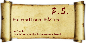 Petrovitsch Sára névjegykártya
